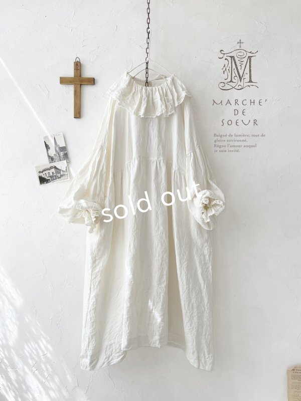 画像1: MARCHE' DE SOEUR／ラッフル襟のワンピース・オフ (1)