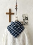 画像6: MARCHE' DE SOEUR／革タグ付きストール・ブルーチェック (6)