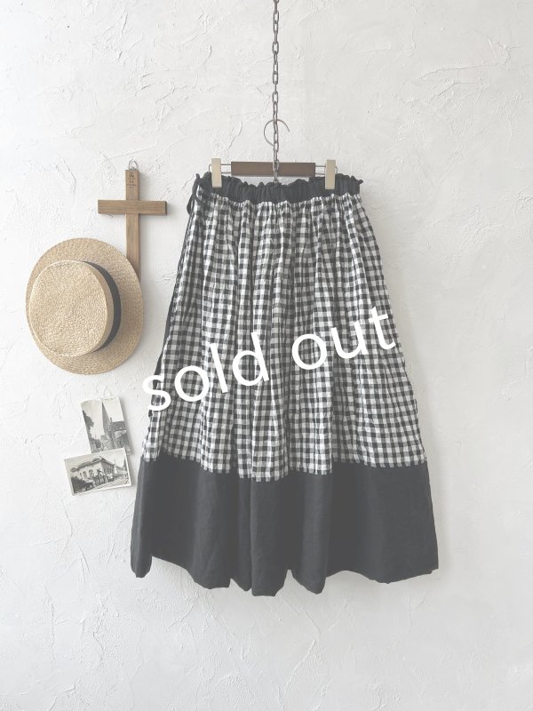 画像8: MARCHE' DE SOEUR／ポケットスカート・ギンガム×ブラック (8)