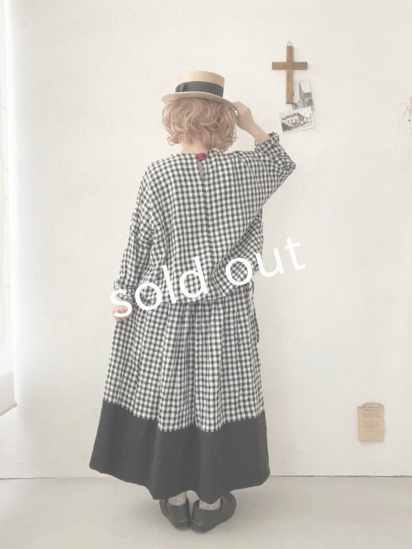 画像12: MARCHE' DE SOEUR／ポケットスカート・ギンガム×ブラック (12)