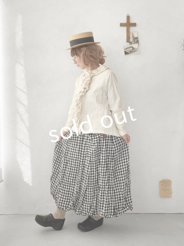 画像14: MARCHE' DE SOEUR／フローフリルタイトブラウス・アイボリー (14)