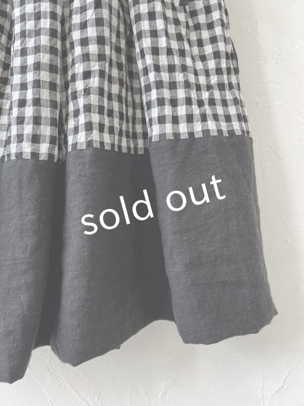 画像4: MARCHE' DE SOEUR／ポケットスカート・ギンガム×ブラック (4)