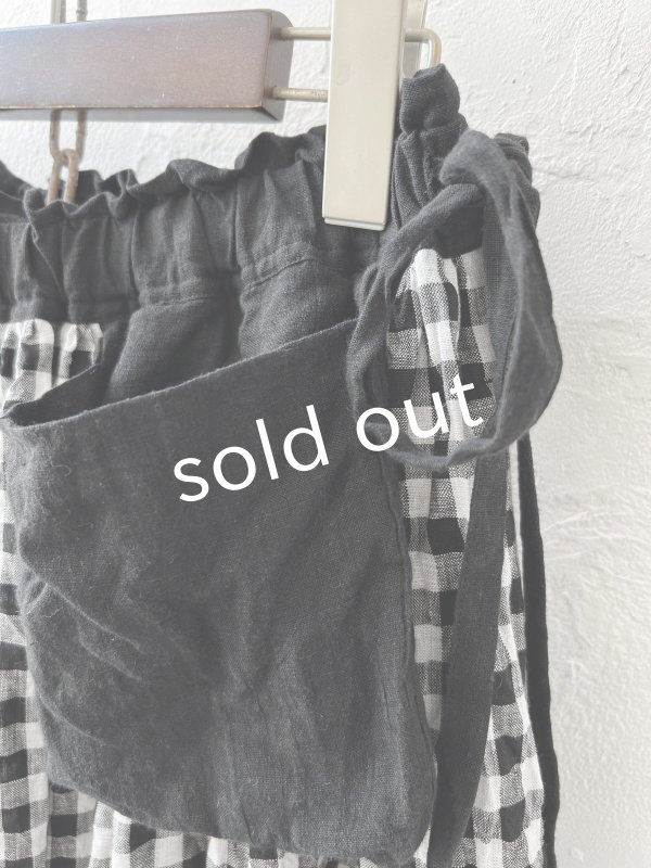 画像3: MARCHE' DE SOEUR／ポケットスカート・ギンガム×ブラック (3)