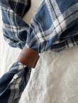 画像3: MARCHE' DE SOEUR／革タグ付きストール・ブルーチェック (3)