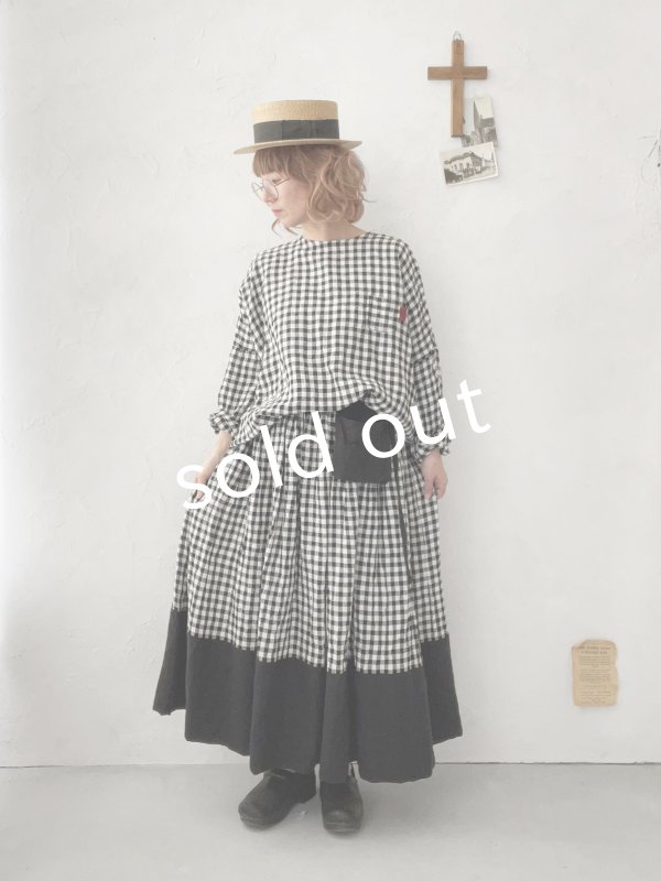 画像10: MARCHE' DE SOEUR／ポケットスカート・ギンガム×ブラック (10)