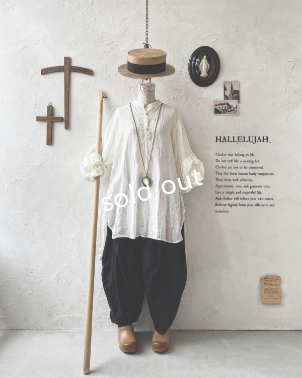 画像1: HALLELUJAH／11, Edwardian Chemise エドワーディアン ブラウス・Off-white  (1)