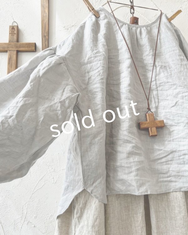 画像4: Branch m'/織姫炊きリネンプルオーバー・ライトグレー (4)