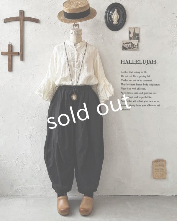 画像1: HALLELUJAH／4.Pantalon faun パン パンタロン・Black  (1)