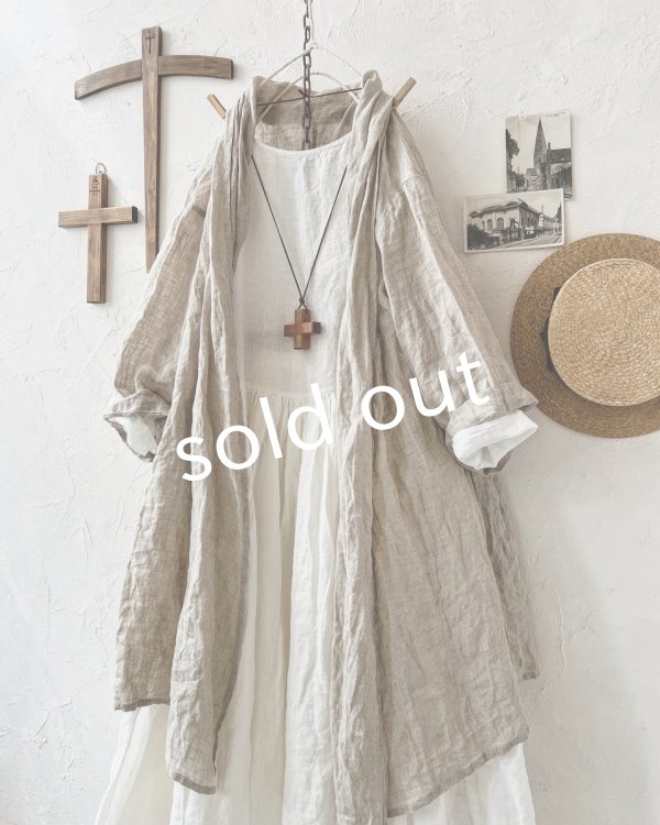 画像3: Branch m'/リネンのロングカーディガン・ナチュラル (3)