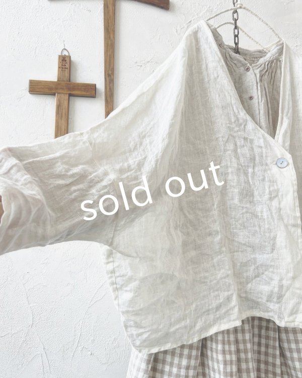 画像6: Branch m'/リネンのボレロカーディガン・オフ (6)