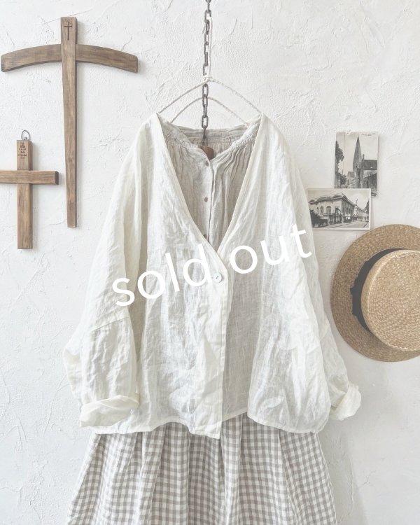 画像3: Branch m'/リネンのボレロカーディガン・オフ (3)