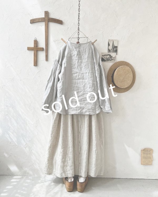 画像7: Branch m'/織姫炊きリネンプルオーバー・ライトグレー (7)