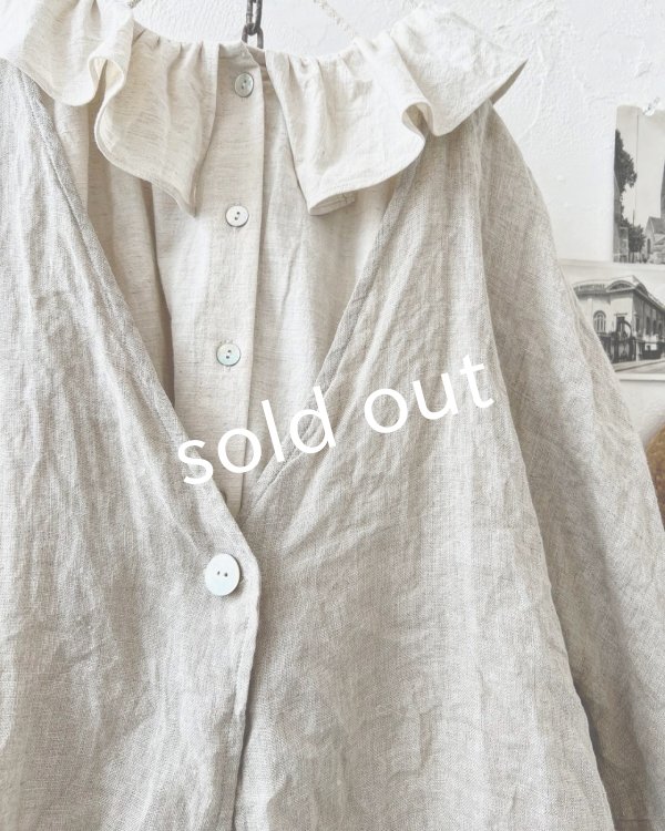 画像5: Branch m'/リネンのボレロカーディガン・ナチュラル (5)