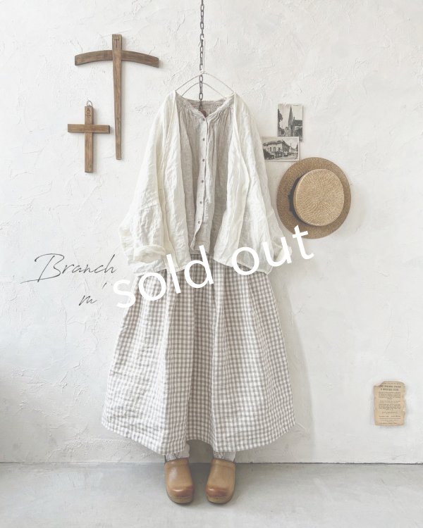 画像8: Branch m'/ギンガムチェックスカート・ベージュ (8)