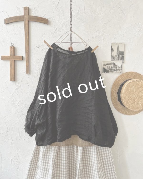 画像6: Branch m'/リネンのボレロカーディガン・黒 (6)