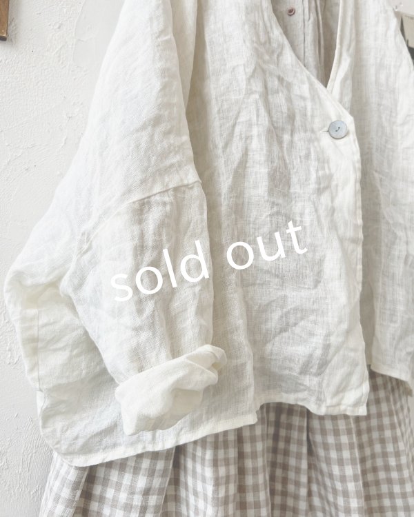 画像5: Branch m'/リネンのボレロカーディガン・オフ (5)