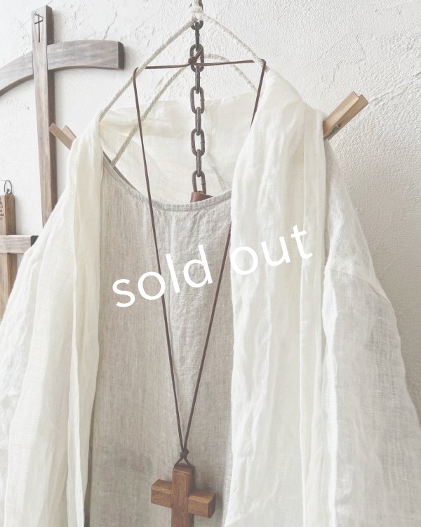 画像4: Branch m'/リネンのロングカーディガン・オフ (4)