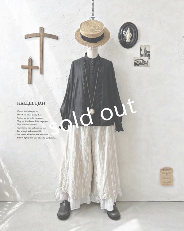 画像1: HALLELUJAH／2.Chimise a Dentelle レースブラウス・black (1)