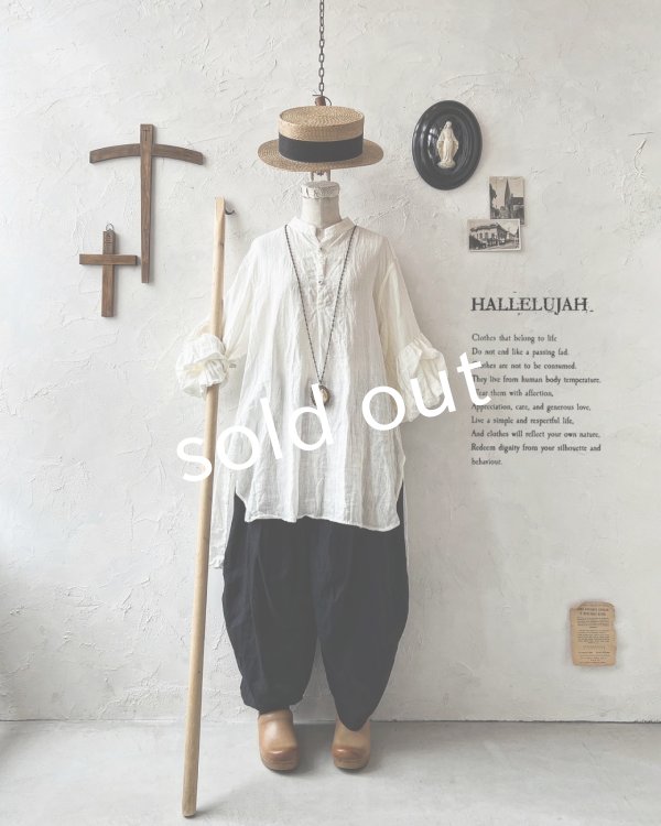 画像3: HALLELUJAH/4.Pantalon faun パン パンタロン・Black  (3)