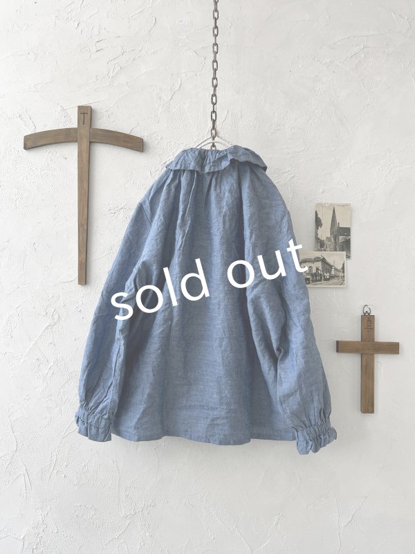 画像6: sloe/ダンガリーフリルブラウス・ブルー (6)