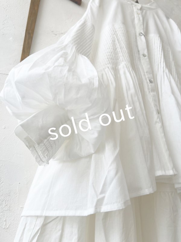 画像4: tegami/ドロップピンタックのカフスブラウス・オフ (4)
