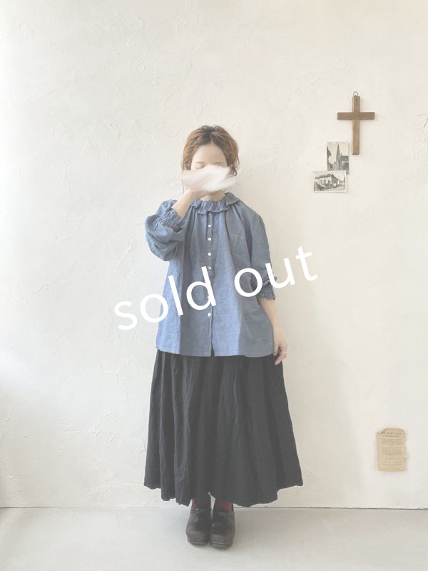 画像8: sloe/ダンガリーフリルブラウス・ブルー (8)