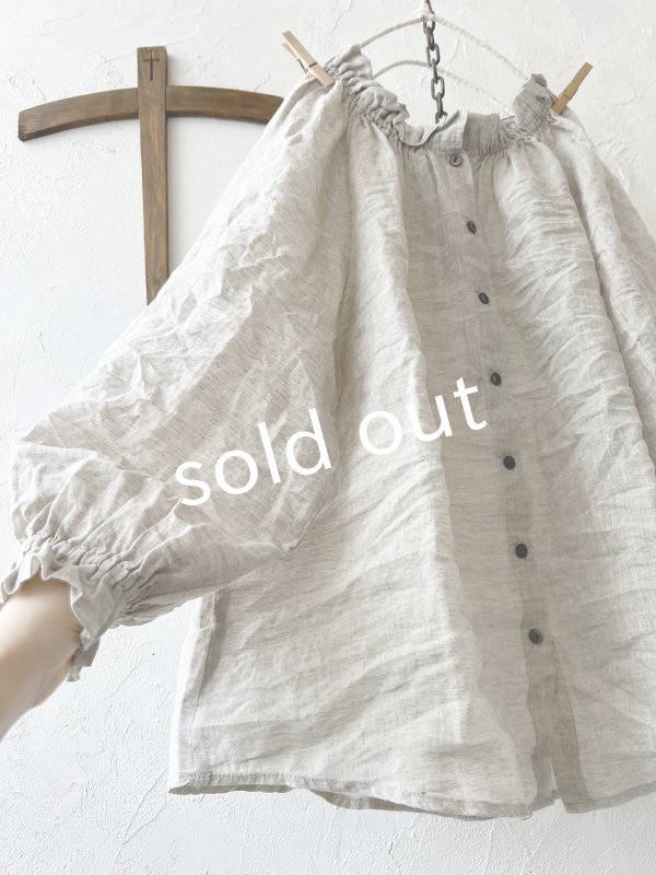 画像5: sloe/リネンギャザー襟のブラウス・ナチュラル (5)