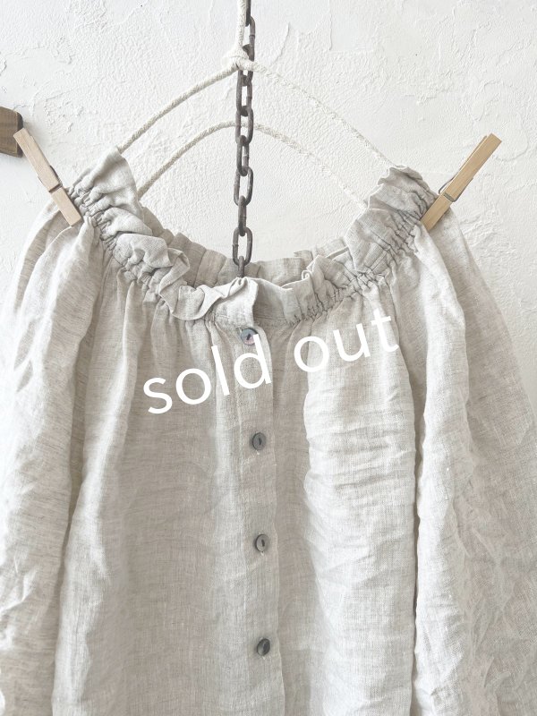 画像2: sloe/リネンギャザー襟のブラウス・ナチュラル (2)