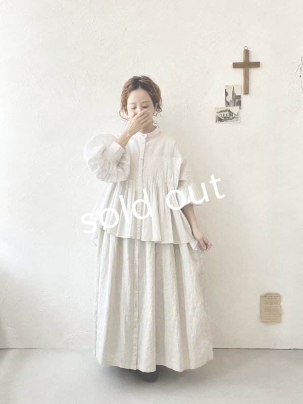 画像11: tegami/ドロップピンタックのカフスブラウス・ライトグレー (11)