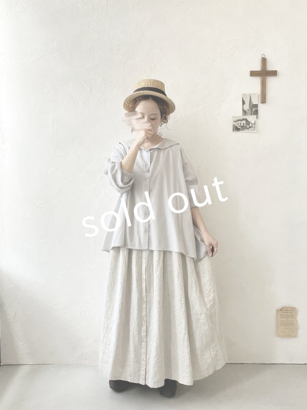 画像11: tegami/ニュアンスセーラー襟のブラウス・ライトグレー (11)