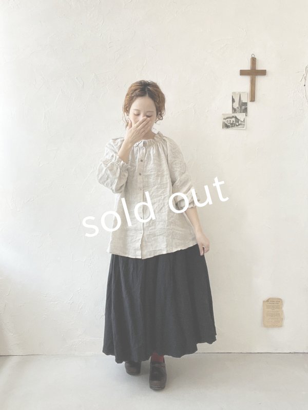 画像8: sloe/リネンギャザー襟のブラウス・ナチュラル (8)