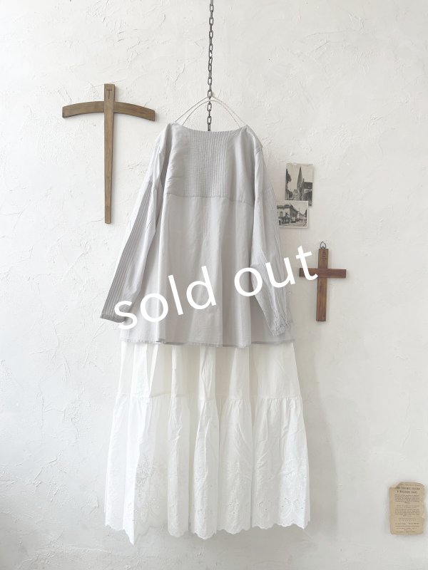 画像7: tegami/ニュアンスセーラー襟のブラウス・ライトグレー (7)