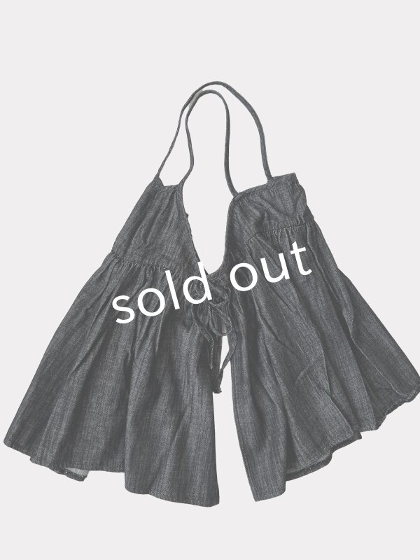 画像5: sloe/サイドリボンのデニムキャミ・ブラック (5)