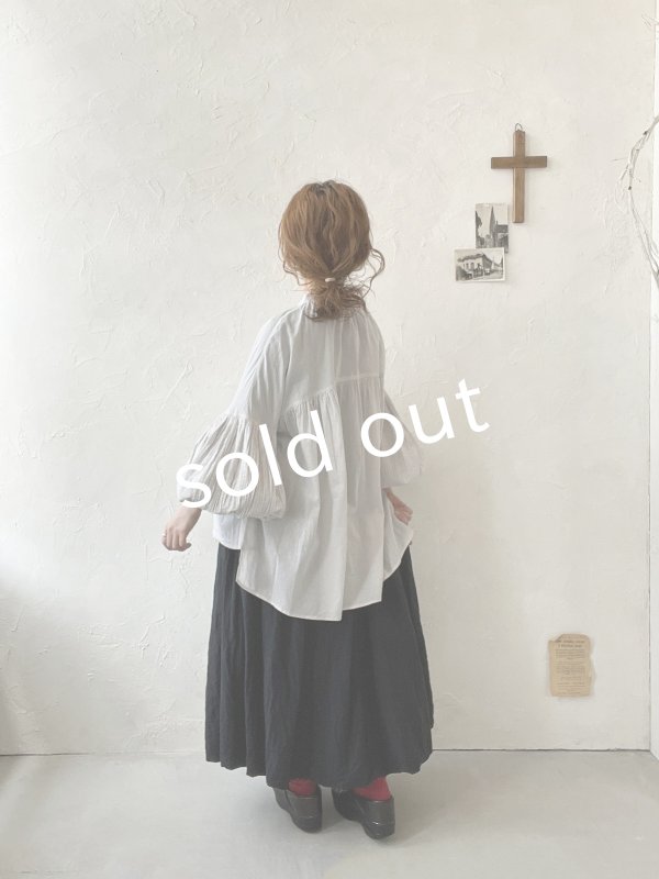 画像16: tegami/ピンタックバルーン袖のブラウス・ライトグレー (16)