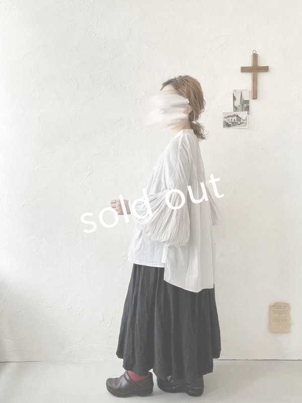 画像15: tegami/ピンタックバルーン袖のブラウス・ライトグレー (15)