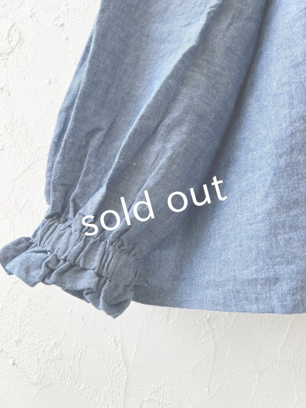 画像3: sloe/ダンガリーフリルブラウス・ブルー (3)