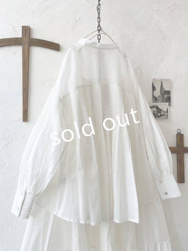 画像8: tegami/ドロップピンタックのカフスブラウス・オフ (8)