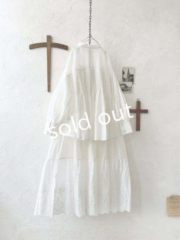 画像7: tegami/ドロップピンタックのカフスブラウス・オフ (7)