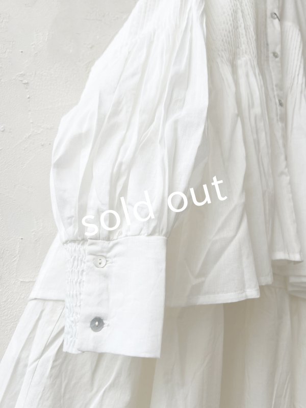 画像5: tegami/ドロップピンタックのカフスブラウス・オフ (5)