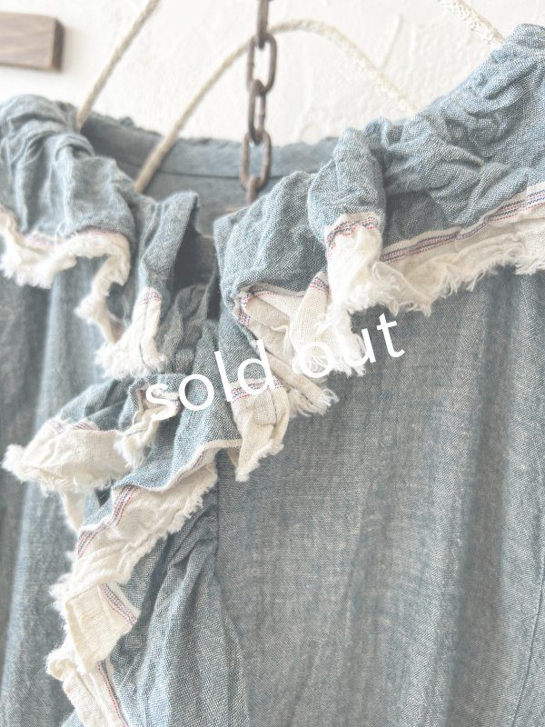 画像4: MARCHE' DE SOEUR／フローフリルパフ袖ブラウス・ブルー (4)