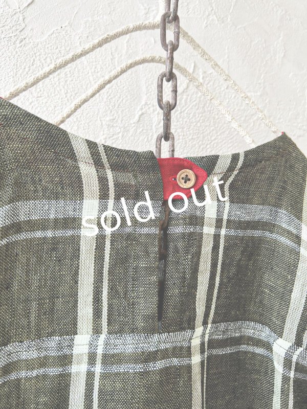 画像8: MARCHE' DE SOEUR／リネンプルオーバー・グリーンチェック (8)