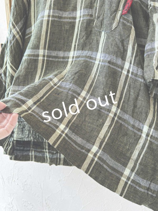 画像6: MARCHE' DE SOEUR／リネンプルオーバー・グリーンチェック (6)