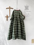 画像1: MARCHE' DE SOEUR／ギャザーワンピース・グリーンチェック (1)