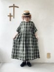 画像10: MARCHE' DE SOEUR／ギャザーワンピース・グリーンチェック (10)