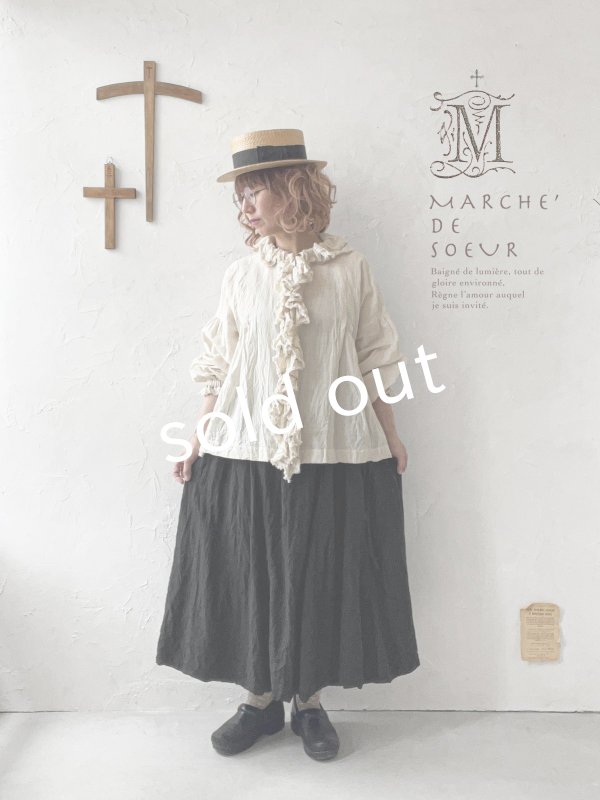 画像10: MARCHE' DE SOEUR／フローフリルパフ袖ブラウス・ブルー (10)