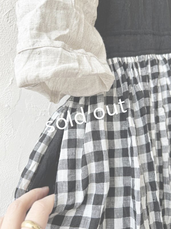 画像4: MARCHE' DE SOEUR／バッククロスワンピース・黒ギンガム (4)