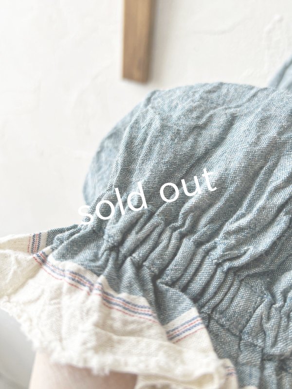 画像8: MARCHE' DE SOEUR／フローフリルパフ袖ブラウス・ブルー (8)