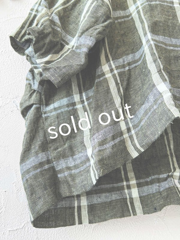 画像4: MARCHE' DE SOEUR／リネンプルオーバー・グリーンチェック (4)