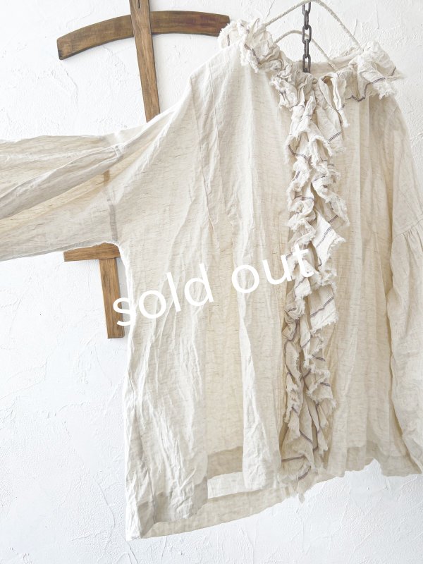 画像7: MARCHE' DE SOEUR／フローフリルパフ袖ブラウス・アイボリー (7)