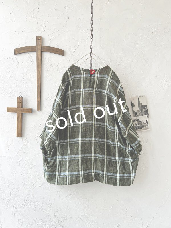 画像7: MARCHE' DE SOEUR／リネンプルオーバー・グリーンチェック (7)